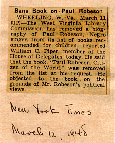 Book Bans of Paul Robeson.